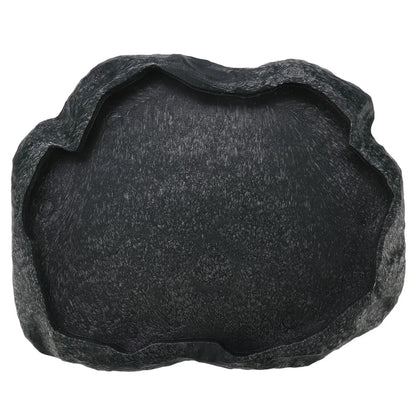 Rock-Style Reptile Feeding Bowl – Natural Look Resin Dish