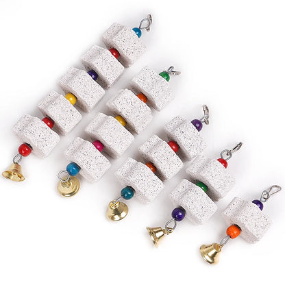 Natural Pumice Parrot Chew Toy – Teeth Grinding Hanging String