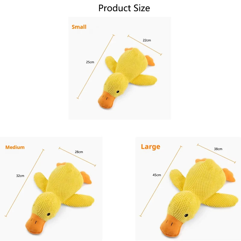 Plush Duck Dog Toy with Quack Sound – Soft Squeaky Playmate