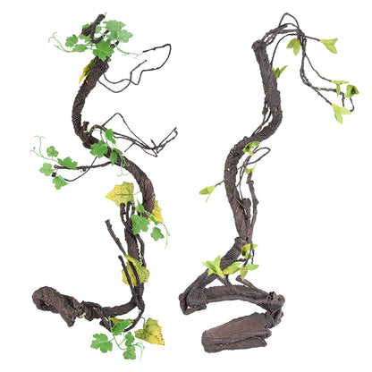 Artificial Jungle Vines with Leaves – Bendable Climbing Décor for Reptile Enclosures