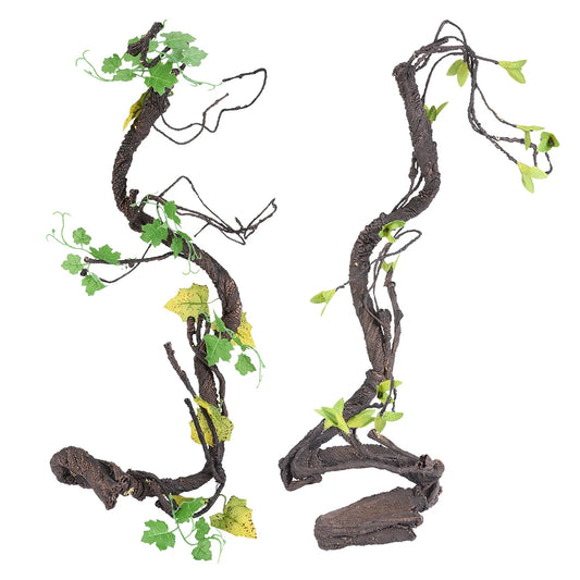 Artificial Jungle Vines with Leaves – Bendable Climbing Décor for Reptile Enclosures