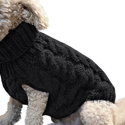Cable Knit Dog Sweater – Warm Winter Pullover for Small to Medium Dogs