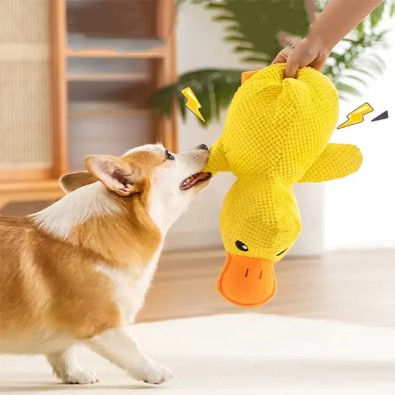 Plush Duck Dog Toy with Quack Sound – Soft Squeaky Playmate
