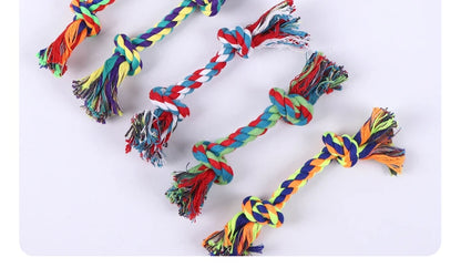 Colourful Cotton Rope Tug Toy – Durable Double Knot Design