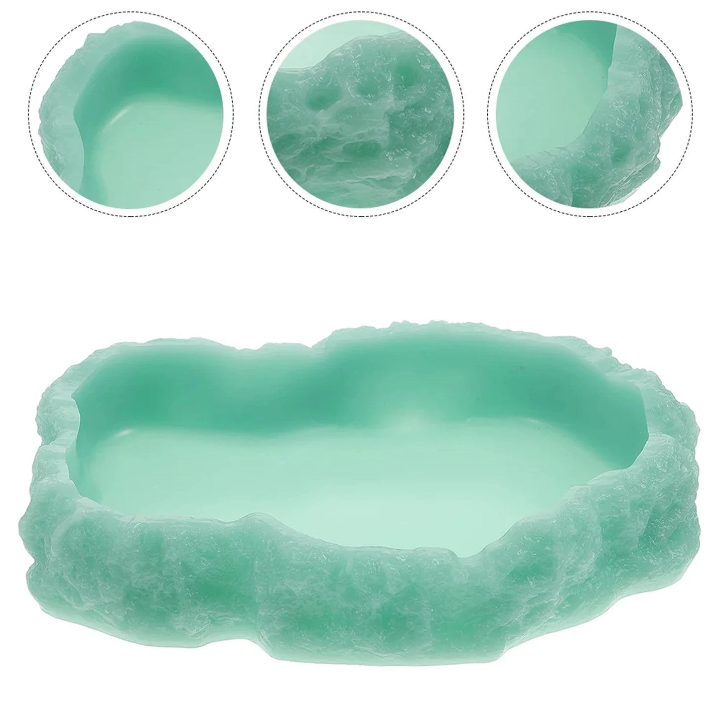 Natural Look Reptile Feeding Dish – Multi-Size Food & Water Bowl
