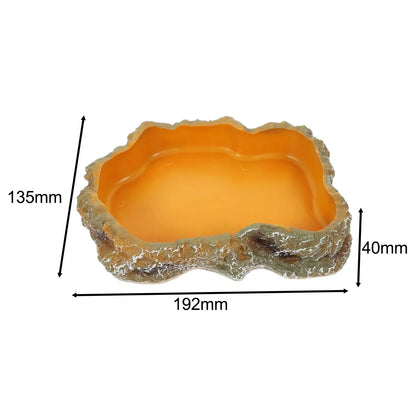 Natural Look Reptile Feeding Dish – Multi-Size Food & Water Bowl