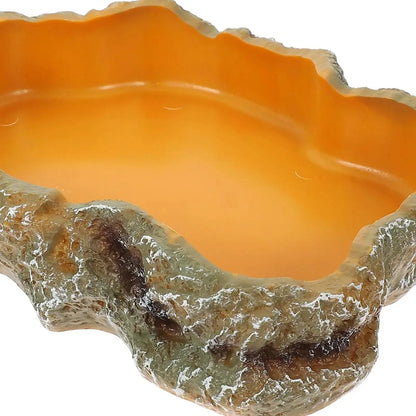 Natural Look Reptile Feeding Dish – Multi-Size Food & Water Bowl