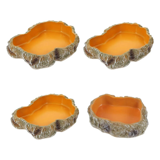 Natural Look Reptile Feeding Dish – Multi-Size Food & Water Bowl