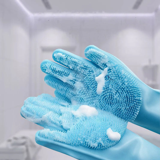 Silicone Pet Grooming Gloves – Scrubbing & Bathing Gloves