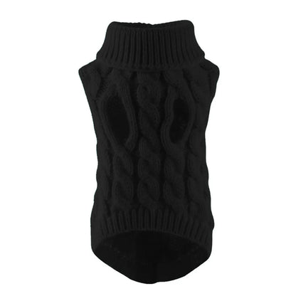 Cable Knit Dog Sweater – Warm Winter Pullover for Small to Medium Dogs