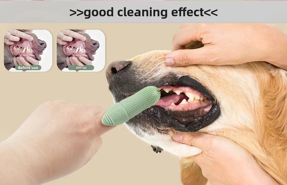 360° Silicone Finger Toothbrush for Dogs – Gentle & Effective Dental Care