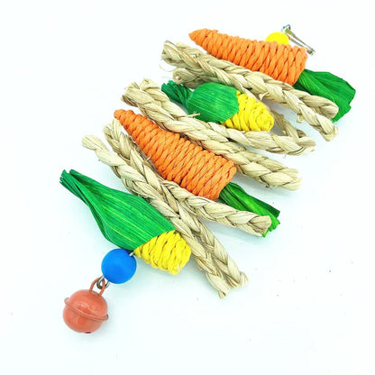 Carrot-Themed Bird Chew Toy – 2 Fun Variants for Foraging & Beak Health