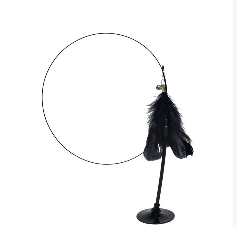 Suction Cup Cat-Teasing Wand – 90cm Interactive Feather Toy