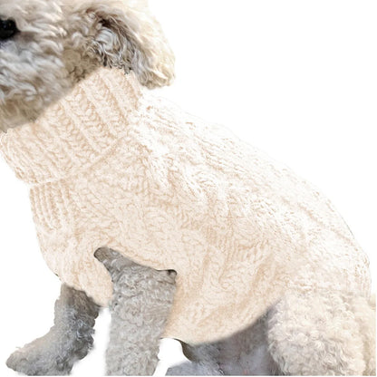 Cable Knit Dog Sweater – Warm Winter Pullover for Small to Medium Dogs