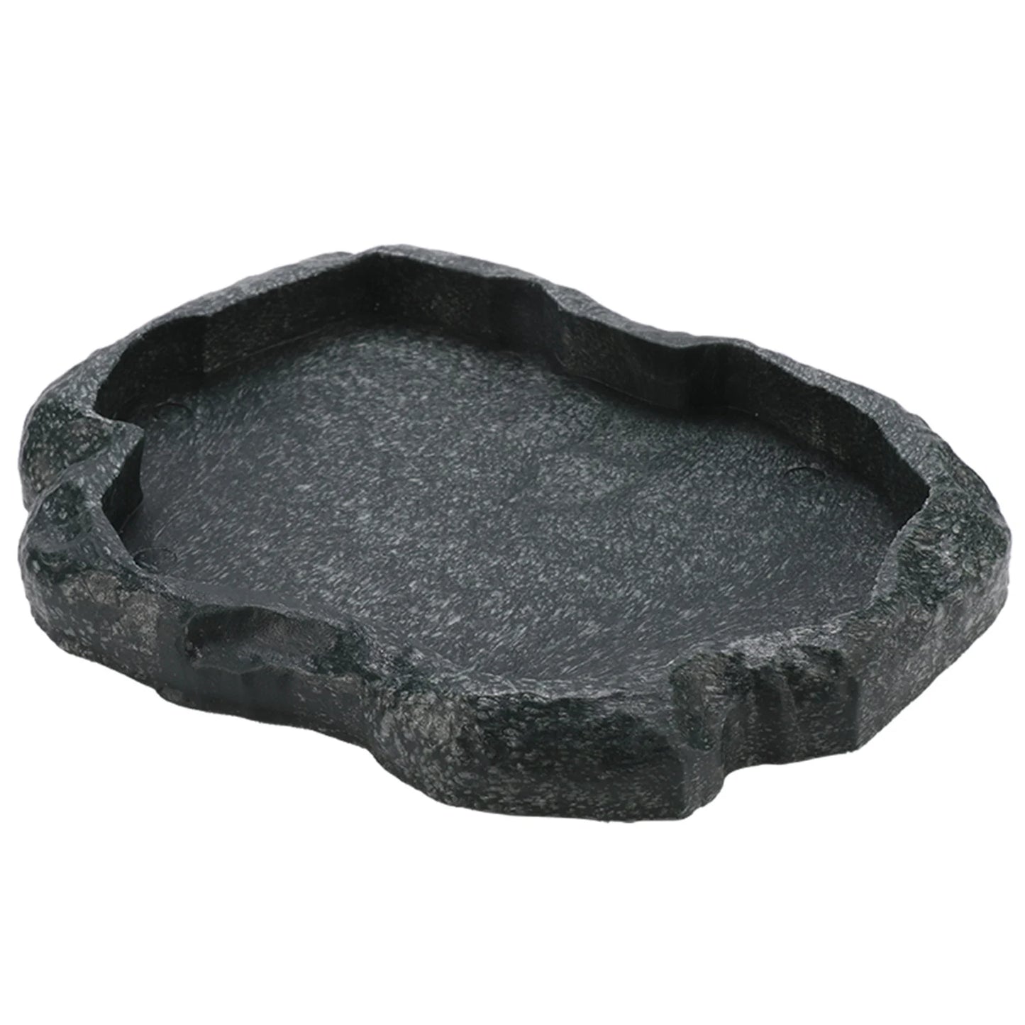 Rock-Style Reptile Feeding Bowl – Natural Look Resin Dish