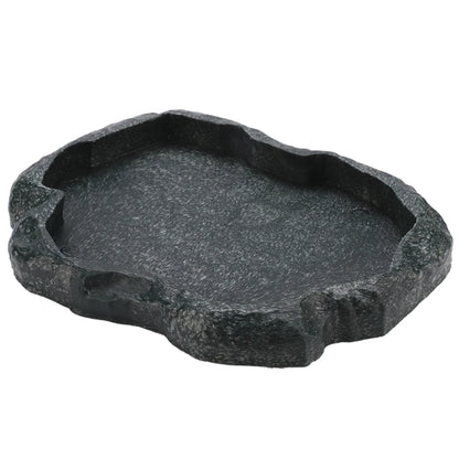 Rock-Style Reptile Feeding Bowl – Natural Look Resin Dish