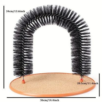 Self-Grooming Cat Arch with Scratching Base