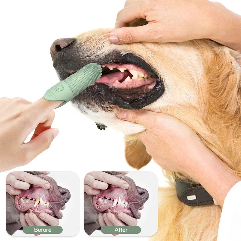 360° Silicone Finger Toothbrush for Dogs – Gentle & Effective Dental Care