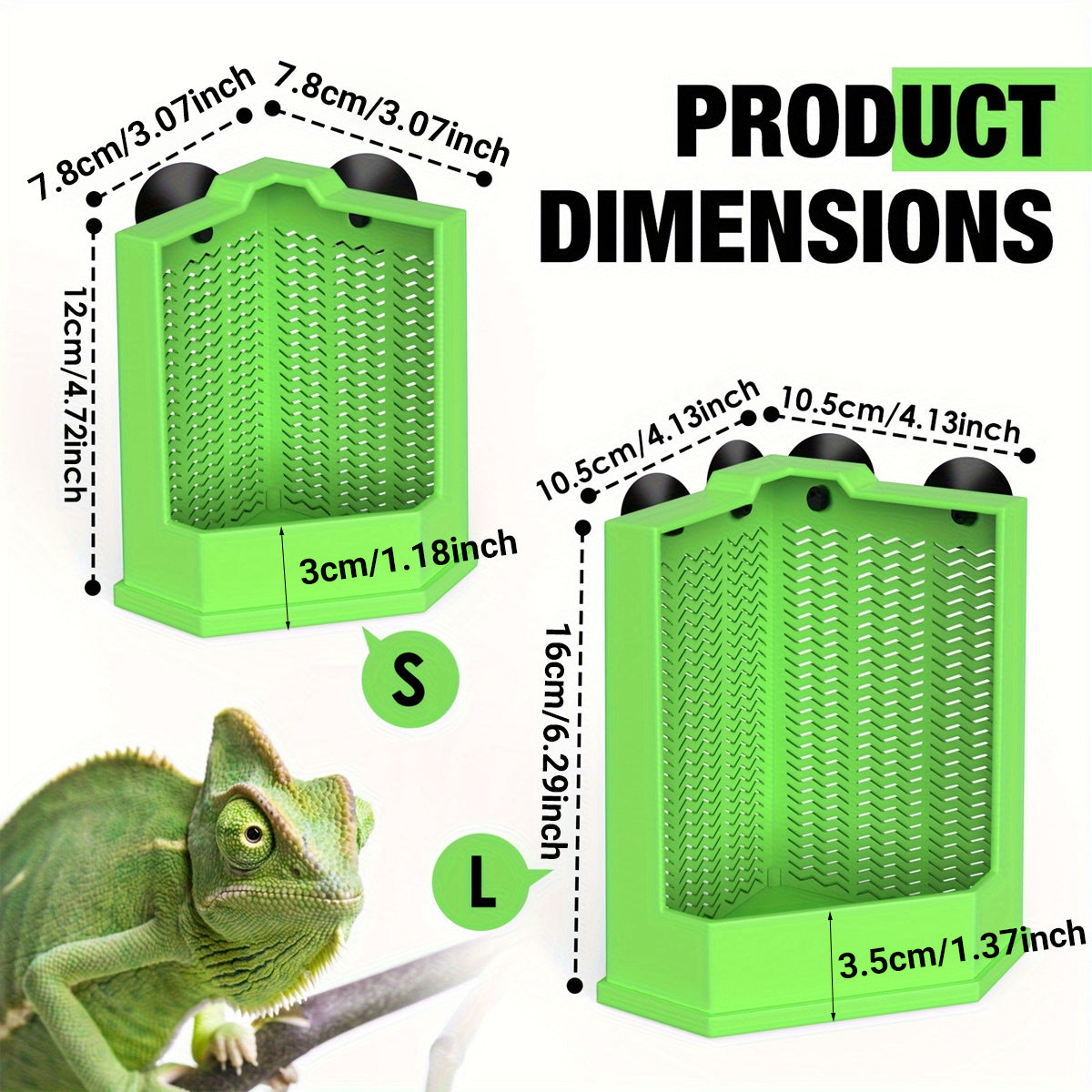 Green Reptile Feeding Station with Anti-Escape Design