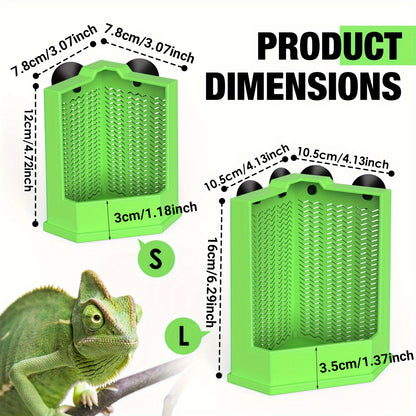 Green Reptile Feeding Station with Anti-Escape Design