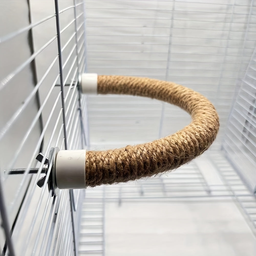 Natural Rope Bird Perch – Flexible Cage Mount