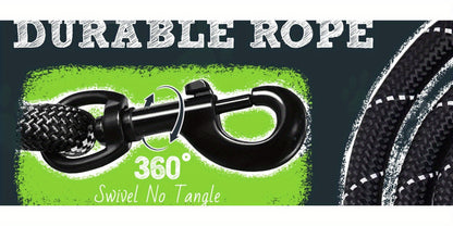 Reflective Heavy-Duty Dog Leash – 1.5m with Padded Handle & Swivel Clip