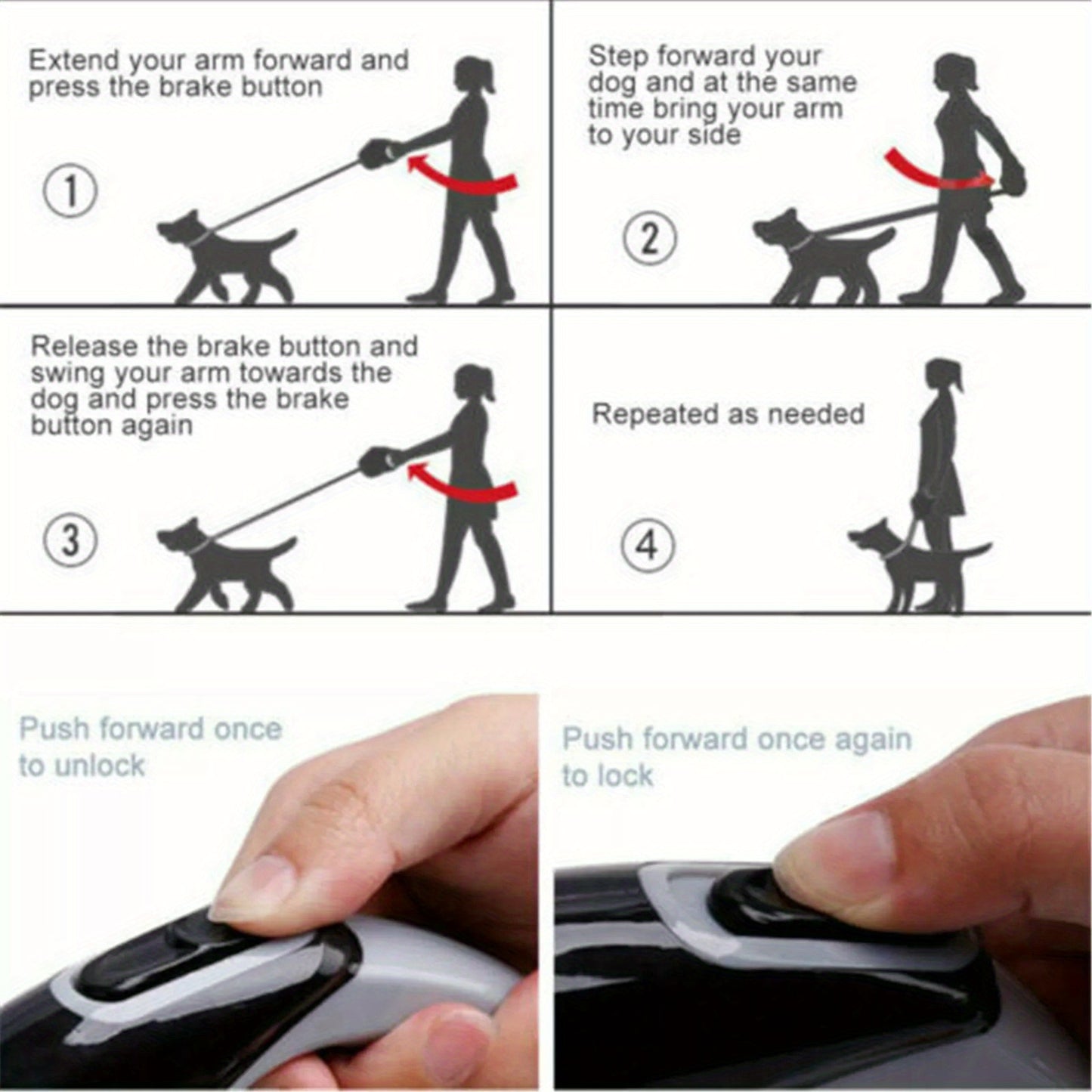 5M Retractable Dog Leash – Tangle-Free with Locking Brake System