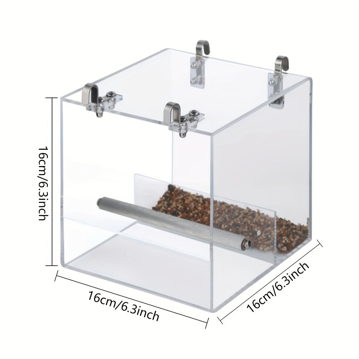 2-Pack Clear Acrylic Bird Feeders with Perch – Anti-Splash, Easy-Clean Design