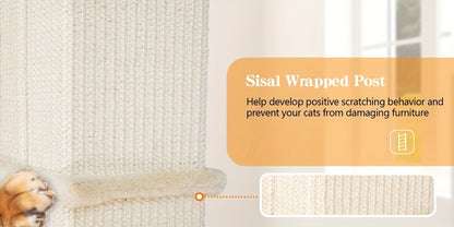 Tall Sisal Cat Scratching Post with Plush Base & Hanging Ball – 40cm Base