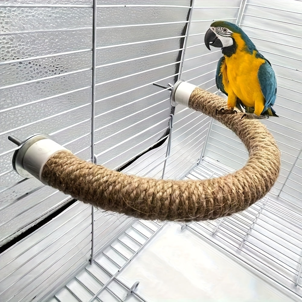 Natural Rope Bird Perch – Flexible Cage Mount