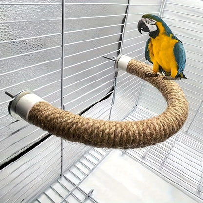 Natural Rope Bird Perch – Flexible Cage Mount