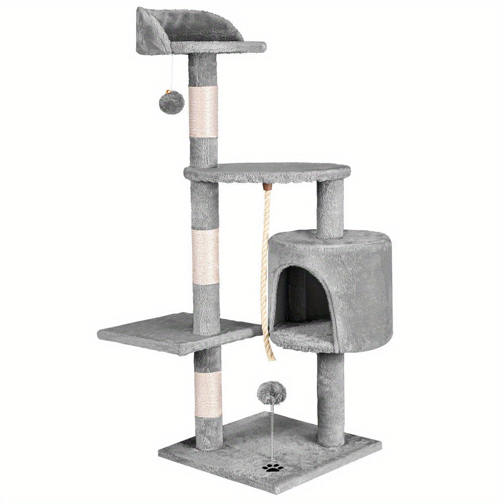 Multi-Level Cat Tree Tower with Scratching Posts & Hideaway