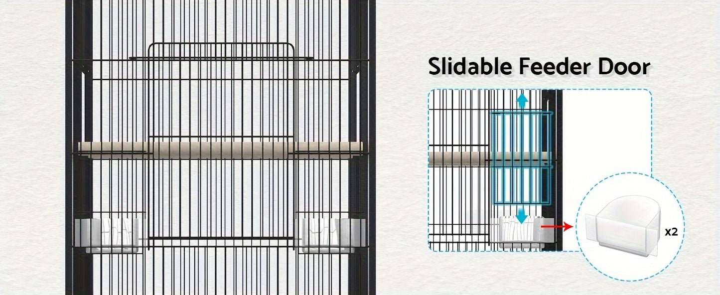 Outdoor Bird Cage with Roof – 85cm Tall on Wheels