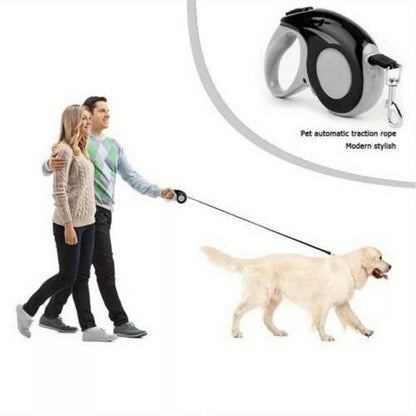 5M Retractable Dog Leash – Tangle-Free with Locking Brake System