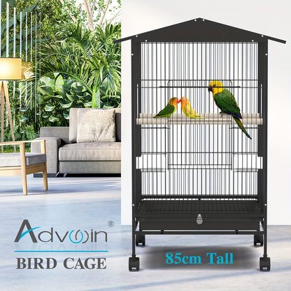 Outdoor Bird Cage with Roof – 85cm Tall on Wheels