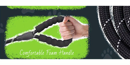 Reflective Heavy-Duty Dog Leash – 1.5m with Padded Handle & Swivel Clip